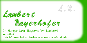 lambert mayerhofer business card